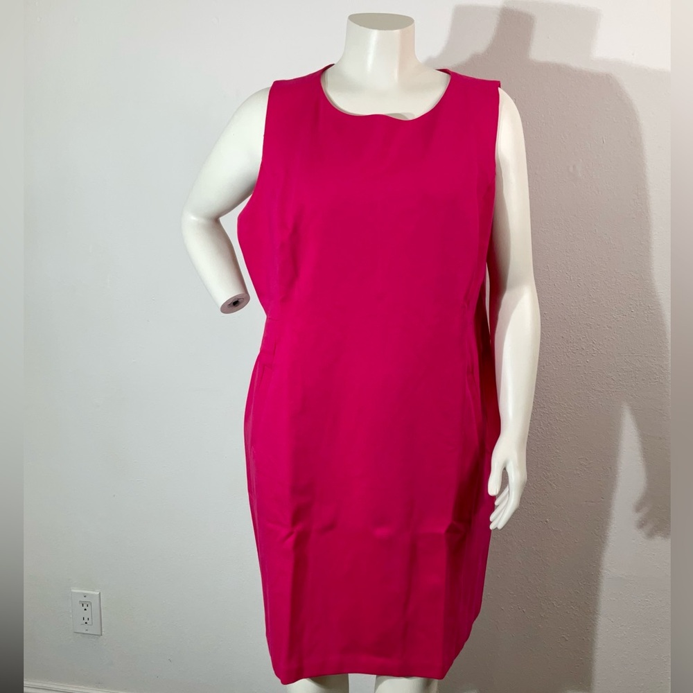 Lands’ End Pink Ponte Sheath Dress sz 20W NWT